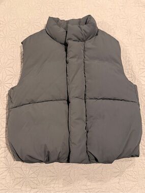 Zara Kids Quilted Puffer Vest - Gray